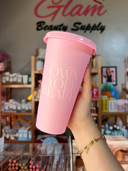 VASO OWN YOUR BEAUTY PINK TUMBLER